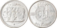 100 Francs, 100 Frank 1950 Belgien Münze, VZ, Silber, KM:138.1 VZ