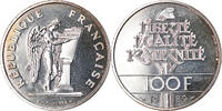 Frankreich 100 Francs Münze, Droits de l'Homme, Paris, STGL, Silber -