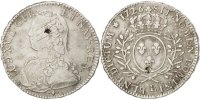 Frankreich 1/2 ECU, 44 Sols Münze, Louis XV, 1/2 Écu aux branches d'olivier -