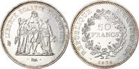 Frankreich 50 Francs Münze, Hercule, Paris, VZ, Silber, KM:941.1 -