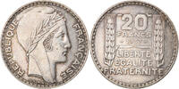 Frankreich 20 Francs Münze, Turin, Paris, SS+, Silber, KM:879 -