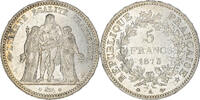 Frankreich 5 Francs Münze, Hercule, Paris, VZ, Silber, KM:820.1 -