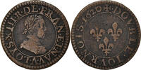 Frankreich Double Tournois Münze, Louis XIII, Paris, S+, Kupfer -