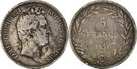 Frankreich 5 Francs Münze, Louis-Philippe, Paris, SGE+, Silber -
