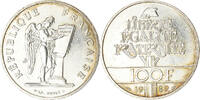 Frankreich 100 Francs Münze, Droits de l'Homme, SS+, Silber, KM:970 -