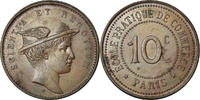 Frankreich 10 Centimes Münze, Ecole Pratique de Commerce, Paris, VZ, Kupfer -