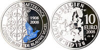 Belgien 10 Euro L'oiseau bleu, Colourized, STGL, Silber, KM:266 -