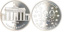 Frankreich 100 Francs-15 Ecus Münze, Brandenburg Gate, Proof, STGL -