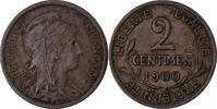Frankreich 2 Centimes Dupuis, Paris, Bronze, SS, Gadoury:107, KM:841 -