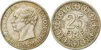 Dänemark 25 Öre Münze, Frederik VIII, Copenhagen, SS+, Silber, KM:808 -