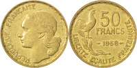 Frankreich 50 Francs Münze, Guiraud, SS, Aluminum-Bronze, KM:918.1 -
