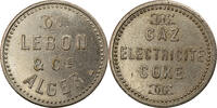Algeria betaalpenning Token, Alger, Lebon & Cie (gaz, électricité, coke), VZ, Nickel plated -