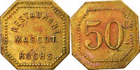 Algeria 50 Centimes Münze, Mascot Rochs, Restaurant, Alger, Rare, SS -