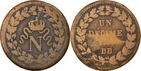 Frankreich Decime 1814 Strasbourg Münze, Napoleon I, Strasbourg, S, Bronze