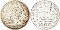 Frankreich 100 Francs Münze, Descartes, UNZ, Silber, KM:996 -