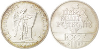Frankreich 100 Francs Münze, UNZ, Silber, KM:E145, Gadoury:904 -