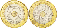 Frankreich 20 Francs Münze, UNZ, Tri-Metallic, KM:E146, Gadoury:873 -