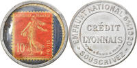 Frankreich 10 Centimes Münze, Timbre-Monnaie, Crédit Lyonnais, Paris, SS+ -