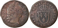Frankreich Sol d'Aix Münze, Louis XV, Aix-en-Provence, SGE+, Kupfer -