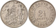 BRITISH NORTH BORNEO 2-1/2 Cent Münze, Heaton, Birmingham, SS+ -