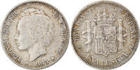 Spanien Peseta Münze, Alfonso XIII, S+, Silber, KM:702 -