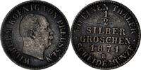 Deutsch Staaten 1/2 Neu-Groschen, 5 Pfennig Münze, PRUSSIA, Wilhelm I -