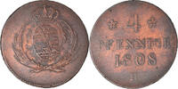 Deutsch Staaten 4 Pfennig Münze, SAXONY-ALBERTINE, Friedrich August I -