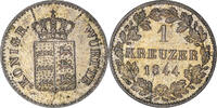 Deutsch Staaten Kreuzer Münze, WURTTEMBERG, Wilhelm I, VZ, Silber -