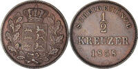 Deutsch Staaten 1/2 Kreuzer, 4 Pfennig Münze, WURTTEMBERG, Wilhelm I -