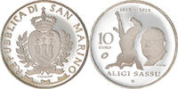 San Marino 10 Euro Aligi Sassu, Proof, STGL, Silber, KM:523 -