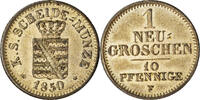 Deutsch Staaten Neu-Groschen, 10 Pfennig Münze, SAXONY-ALBERTINE, Friedrich August II, Neu-Groschen, 10 -