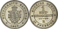 Deutsch Staaten Neu-Groschen, 10 Pfennig Münze, SAXONY-ALBERTINE, Johann -