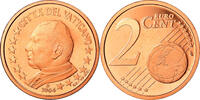 Vatikanstadt 2 Euro Cent Münze, John Paul II, Rome, STGL, Copper Plated -