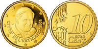 Vatikanstadt 10 Euro Cent BU, STGL, Messing, KM:385 -