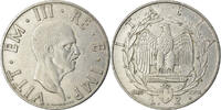 Italien 2 Lire Münze, Vittorio Emanuele III, Rome, SS+, Stainless -