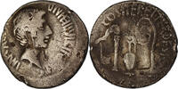 Denarius Münze, Octavian, Uncertain Mint, S+, Silber, Crawford:538/1 -
