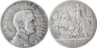 Italien Lira Münze, Vittorio Emanuele III, Rome, S+, Silber, KM:45 -