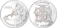 Jamaica 10 Dollars Münze, Elizabeth II, Franklin Mint, VZ, Silber -