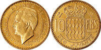 Monaco 10 Francs Münze, STGL, Aluminium-Bronze, KM:E24, Gadoury:139 -
