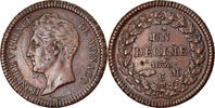Monaco Decime Münze, Honore V, S, Kupfer, KM:97.1, Gadoury:105 -