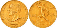 Italien 100 Lire Vittorio Emanuele III, Rome, Gold, PCGS, KM:66 -