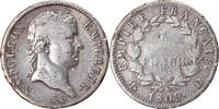 Frankreich Franc Münze, Napoléon I, Lyon, S+, Silber, KM:692.5 -