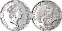 Cookinseln 50 Dollars Münze, Elizabeth II, Franklin Mint, STGL, Silber -