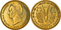 Togo 25 Francs Münze, Paris, ESSAI, VZ+, Aluminum-Bronze, KM:E8 -