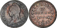 Frankreich Decime Münze, Paris, Coq/Corne, S, Bronze, Gadoury:187 -