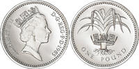 Großbritannien Pound Münze, Elizabeth II, STGL, Nickel-brass, KM:941 -