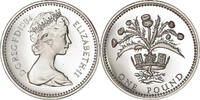 Großbritannien Pound Münze, Elizabeth II, STGL, Nickel-brass, KM:934 -