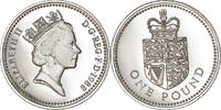 Großbritannien Pound Münze, Elizabeth II, STGL, Nickel-brass, KM:946 -