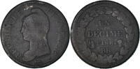 Frankreich Decime Münze, Dupré, Strasbourg, S, Bronze, KM:644.4 -