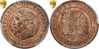 Frankreich 2 Centimes Napoleon III, Marseille, Bronze, PCGS -